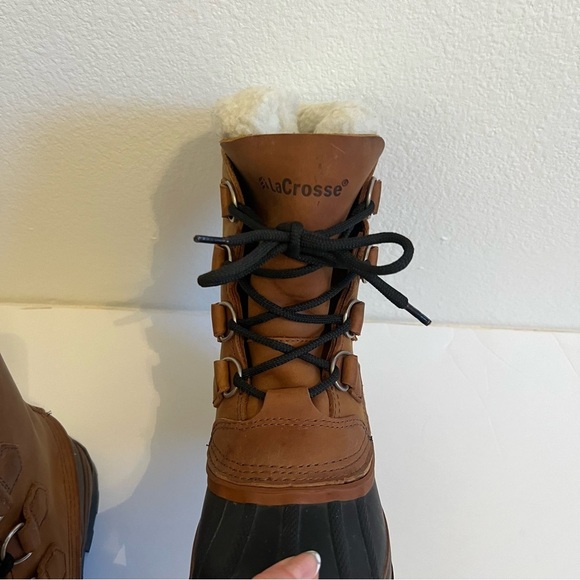 Lacrosse Womens Insulated Leather Rubber Steel Shank Boots - Picture 9 of 13